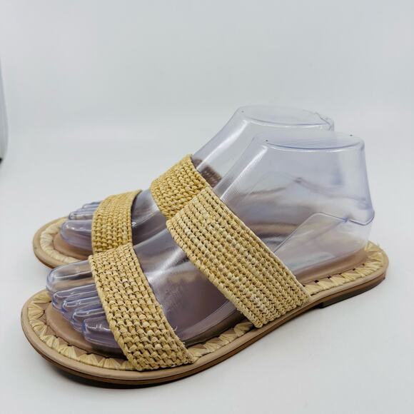 Saxs Fifth Avenue Slide Sandals WMNS 7.5 Braided Straps Open Toe Flats Strappy - Picture 1 of 8